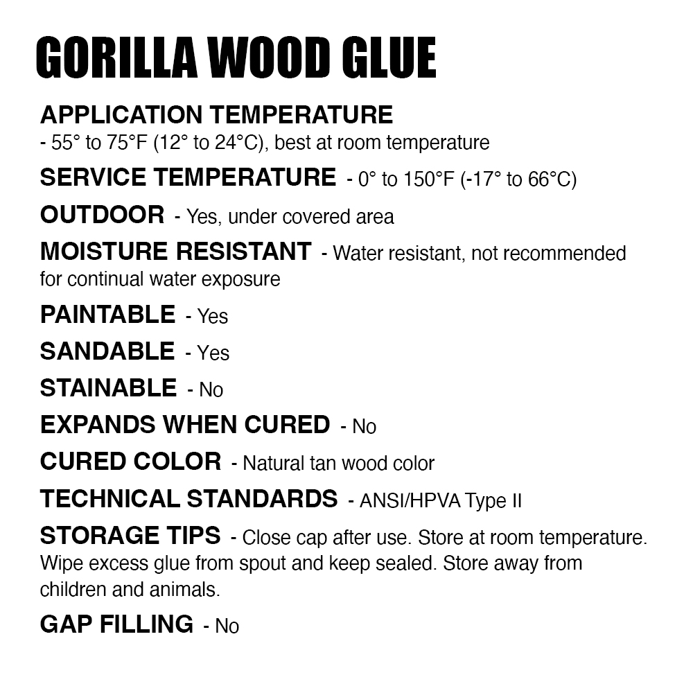 Gorilla Wood Glue, 1 Gallon Bottle, Natural Wood Color, (Pack of 1)